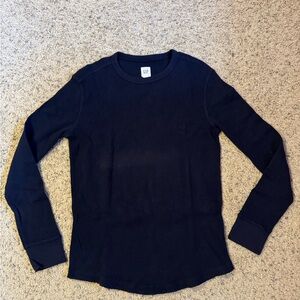 Vintage Y2K GAP Navy Waffle Long Sleeve Top Size Small